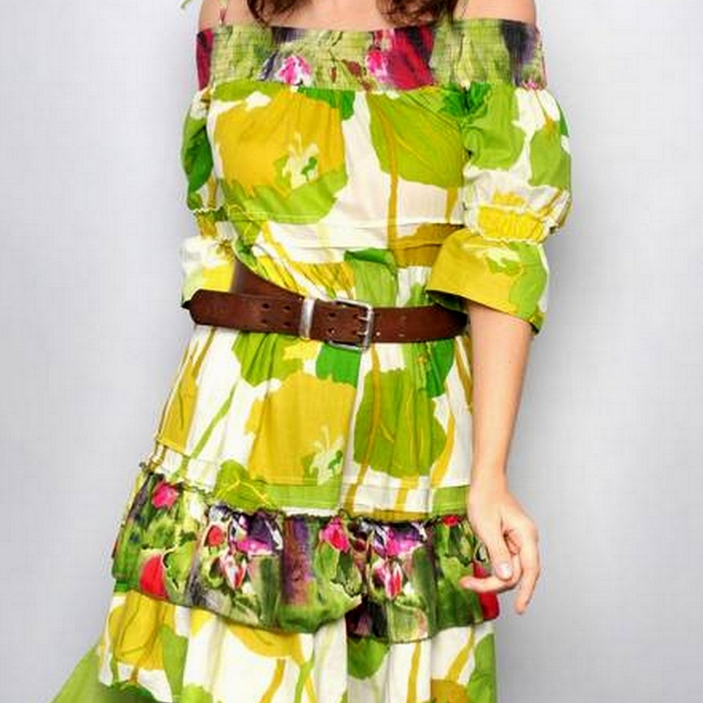 Multicolor  Retro 80's Fine Cotton Mini Sexy Dress